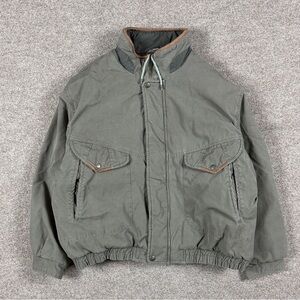 Vintage Green Full Zip Bomber Jacket Men’s 2X Quilt Lined Retro 90s 100% Cotton